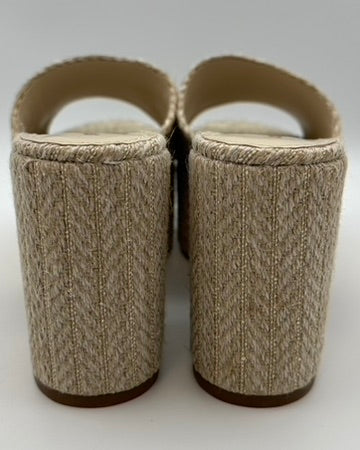 Beige Raffia Platform Sandal - Size 6.5 and 8.5
