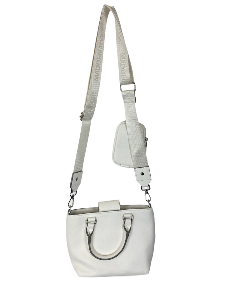 Cream and Silver Rhinestone Bow Bag