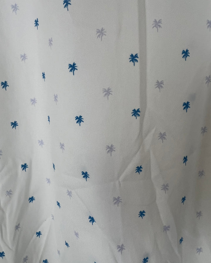 MENS Blue and Purple Palm Tree Patterned Shirt - Slim Fit Medium