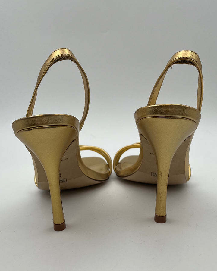 Metallic Gold Strappy Heels - Size 7, 9 and 10
