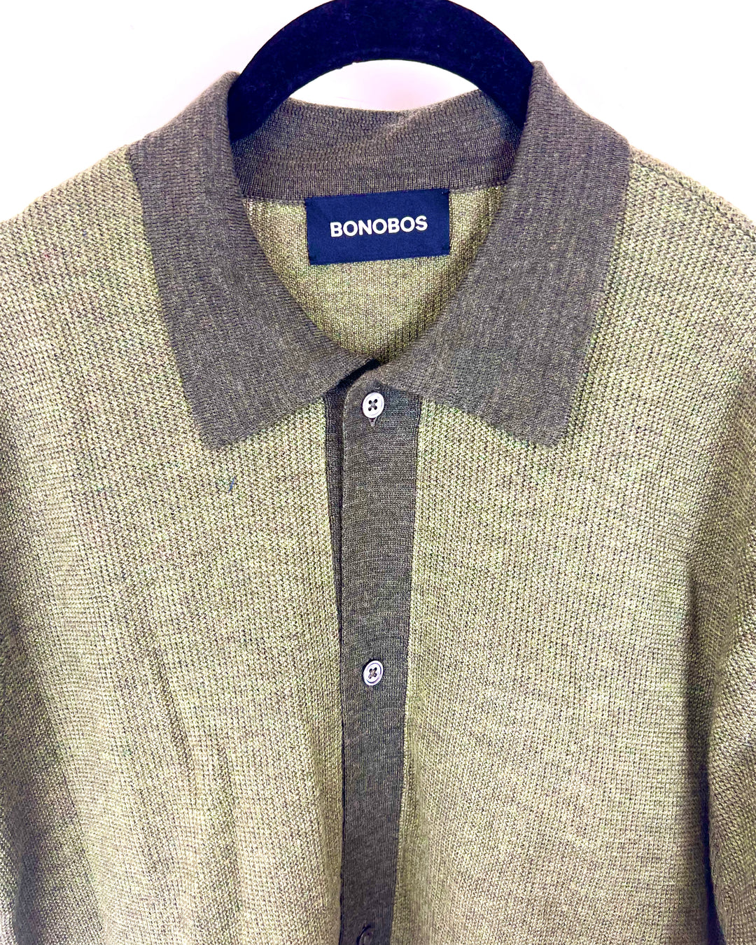 Two Toned Green Short Sleeve Top - Medium