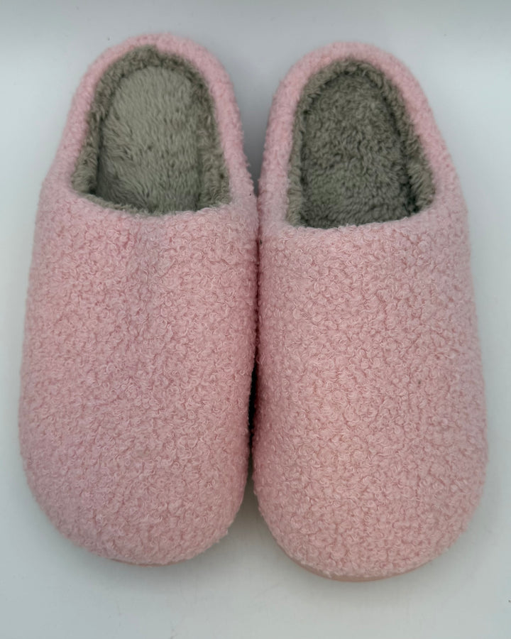 Fuzzy Pink Slippers - Size 7