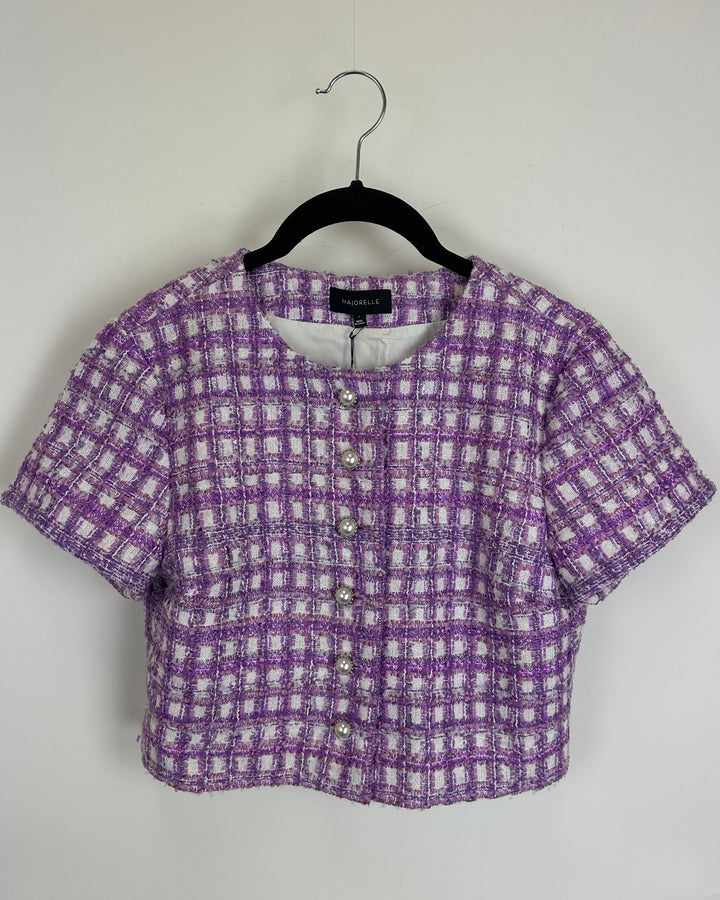 Majorelle Purple Tweed Top - Small