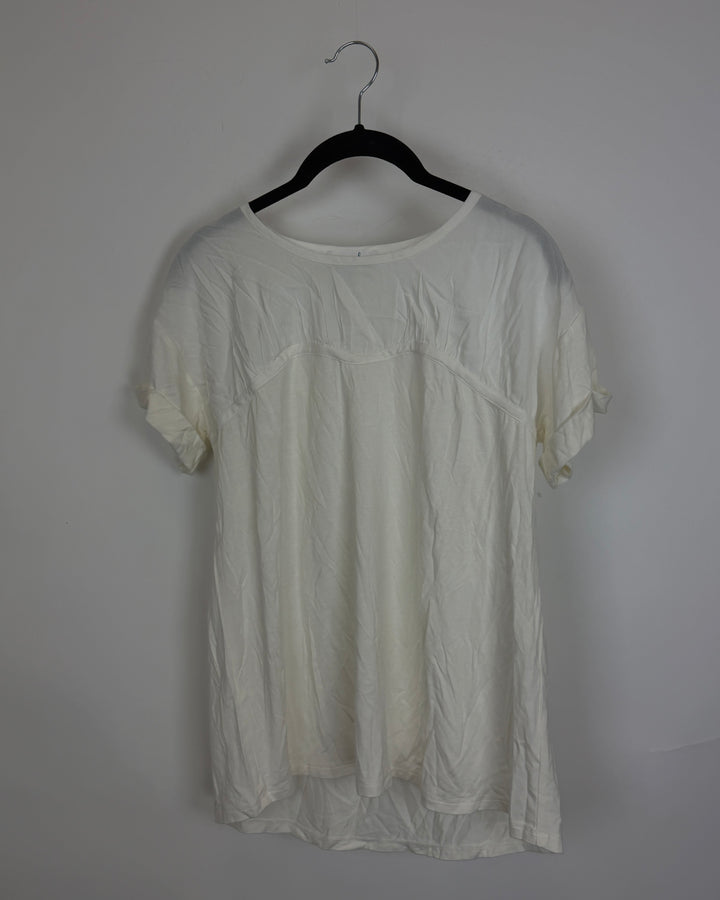 White T-Shirt With Detailing - Size 2/4