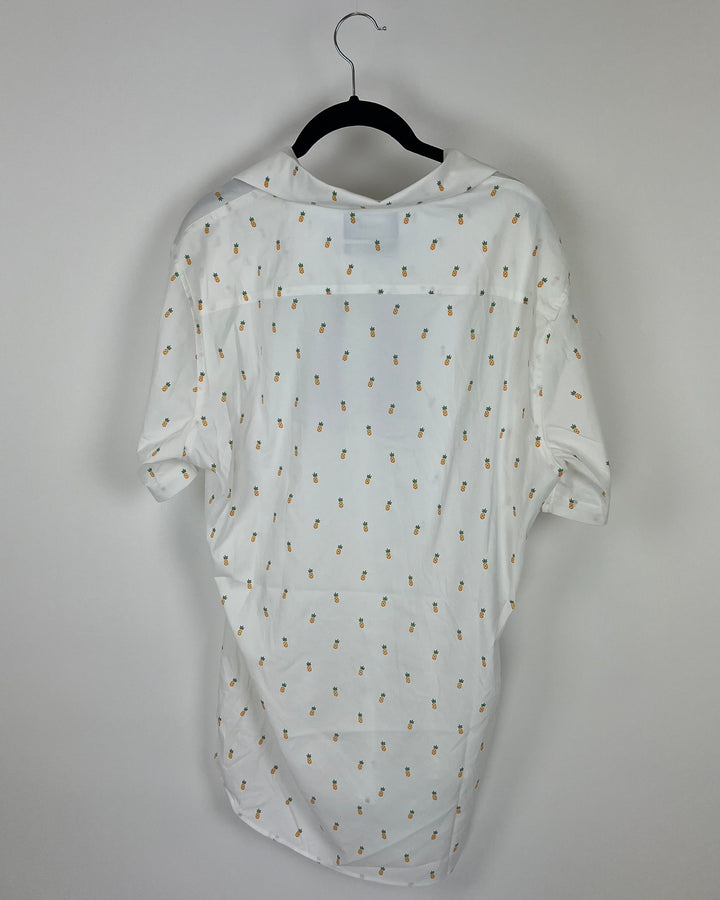 MENS Pineapple Button Down Shirt - Medium