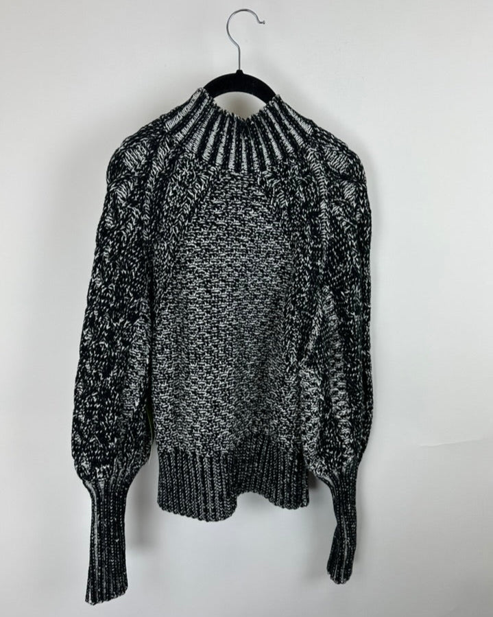 Black and White Knit Sweater - Small