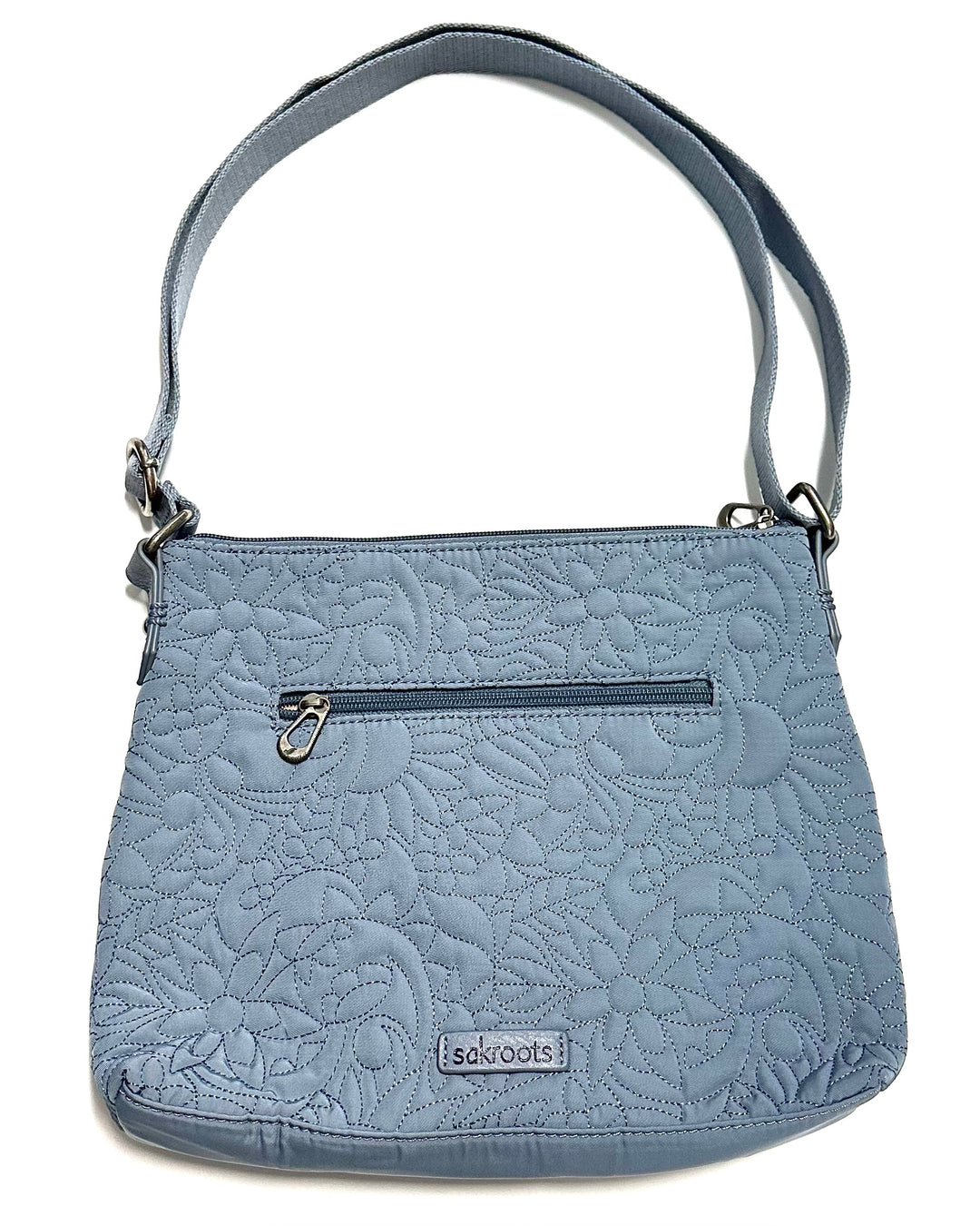 Slate Blue Double Zipper  Bag