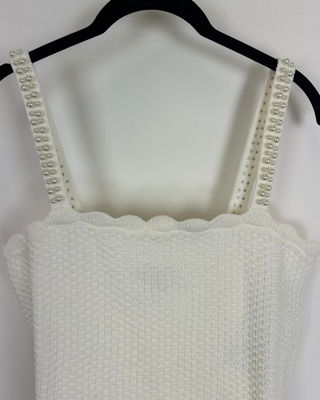 White Knit Faux Pearl Top - Size 4/6 and 6/8