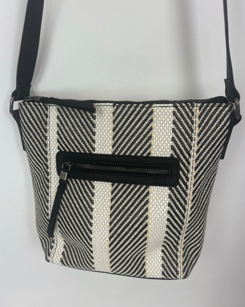 Black, White, and Tan Crossbody Bag