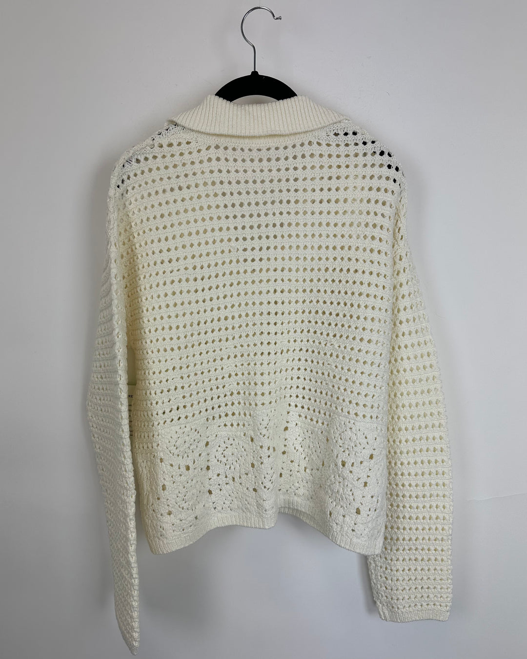 Cream Crochet Knit Sweater - Size 6