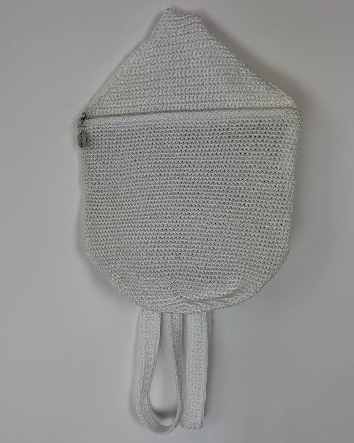 White Crochet Sling Backpack