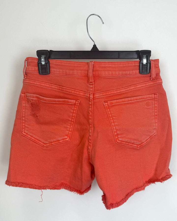 Bright Coral Denim Shorts - Size 6/8