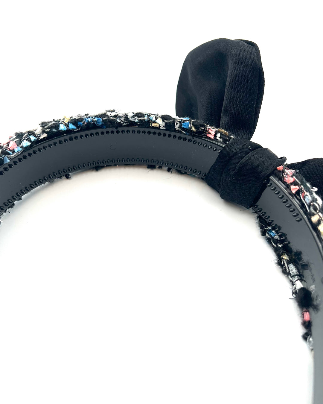 Multicolor Tweed Bow Headband