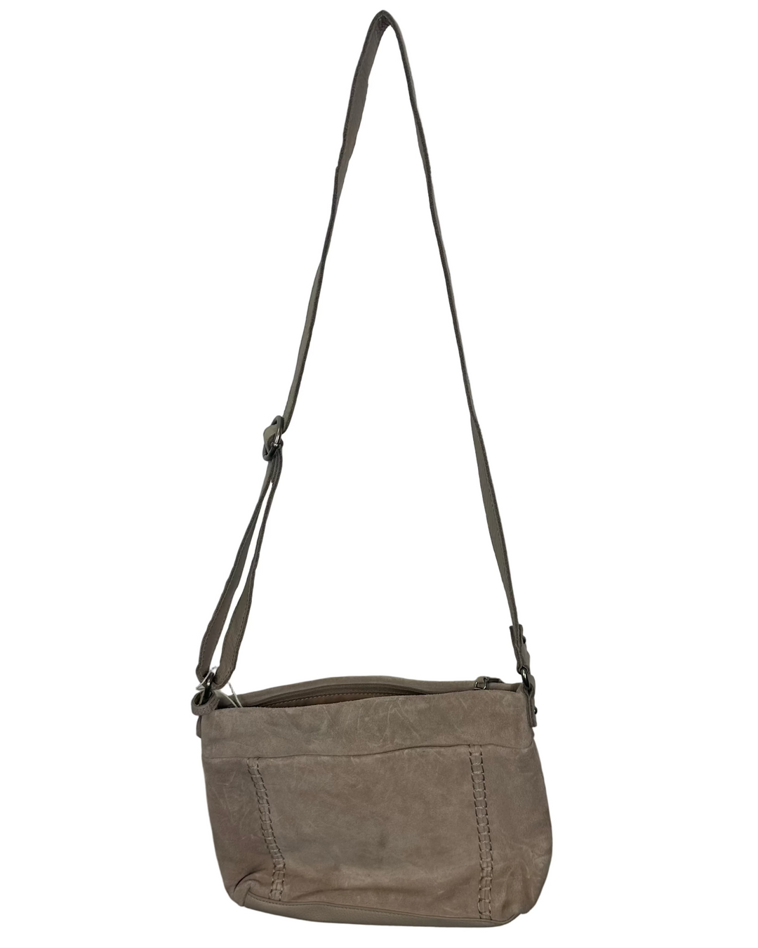 Oatmeal Brown Suede Crossbody Bag