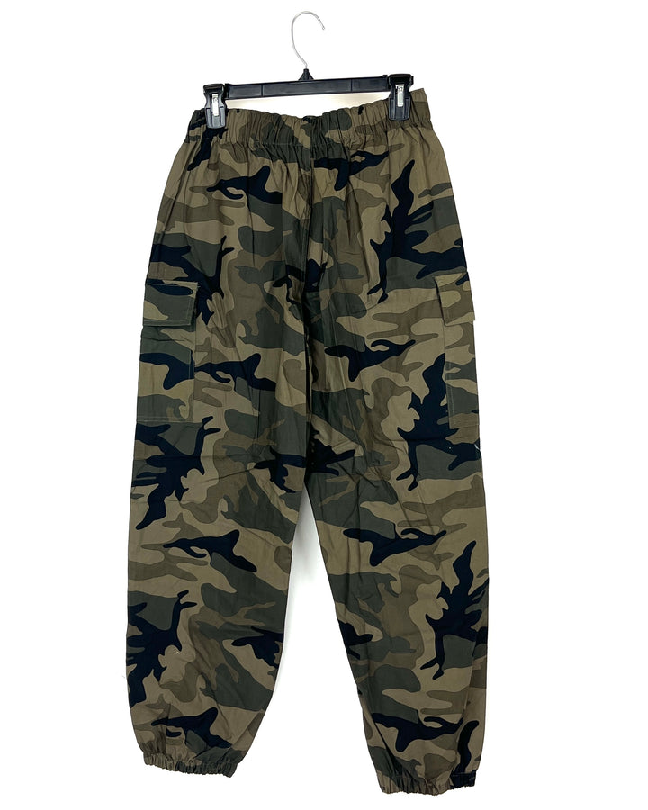 Camo Cargo Parachute Joggers - Size 4/6