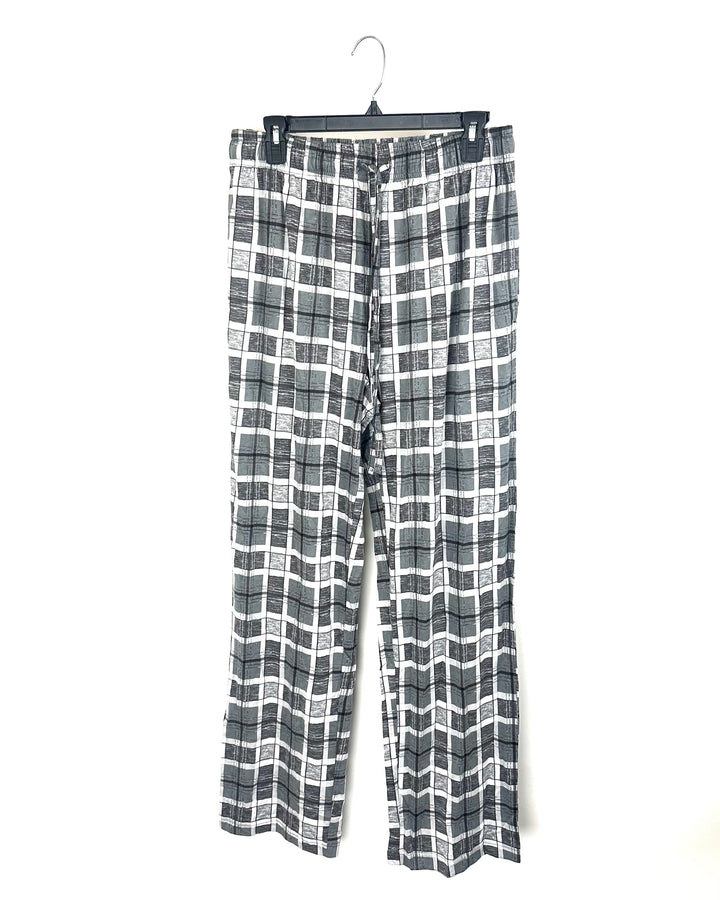 Grey Abstract Checkered Lounge Pants - Size 10/12