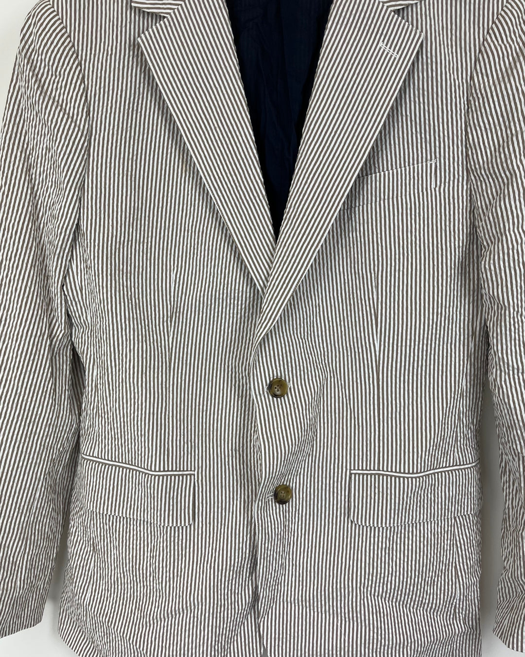 MENS Tan and White Striped Blazer - Size 40R