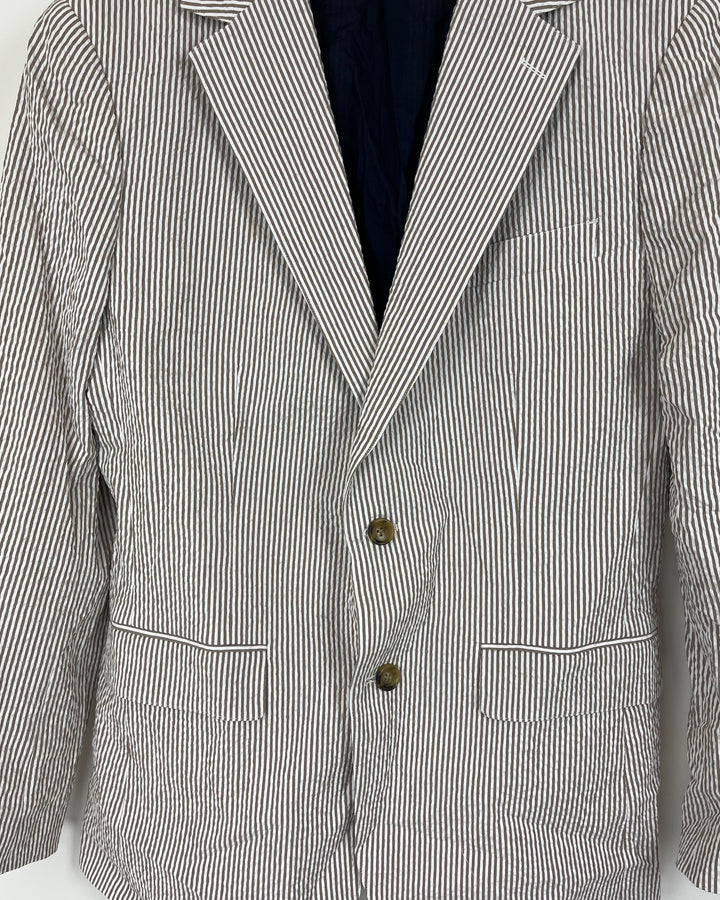 MENS Tan and White Striped Blazer - Size 40R
