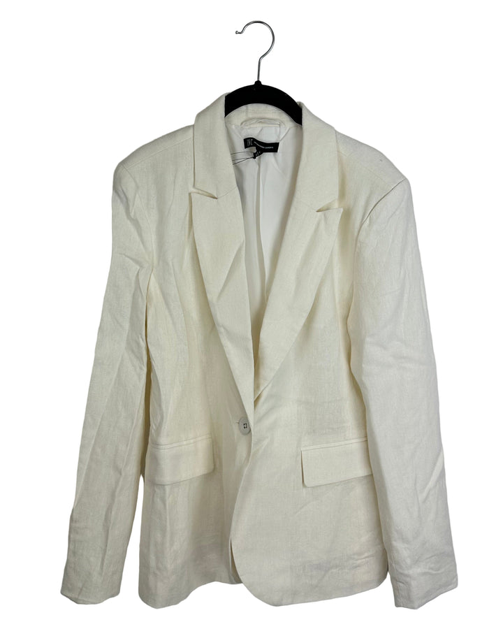 White Linen Blazer - Size 2/4