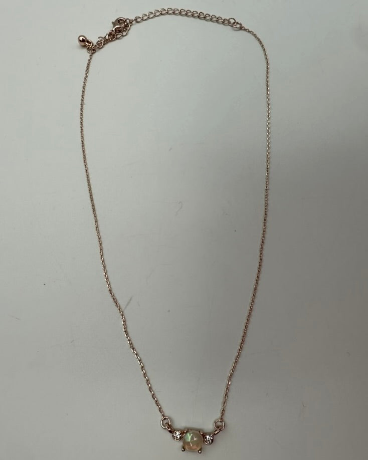 Dainty White Gemstone Necklace