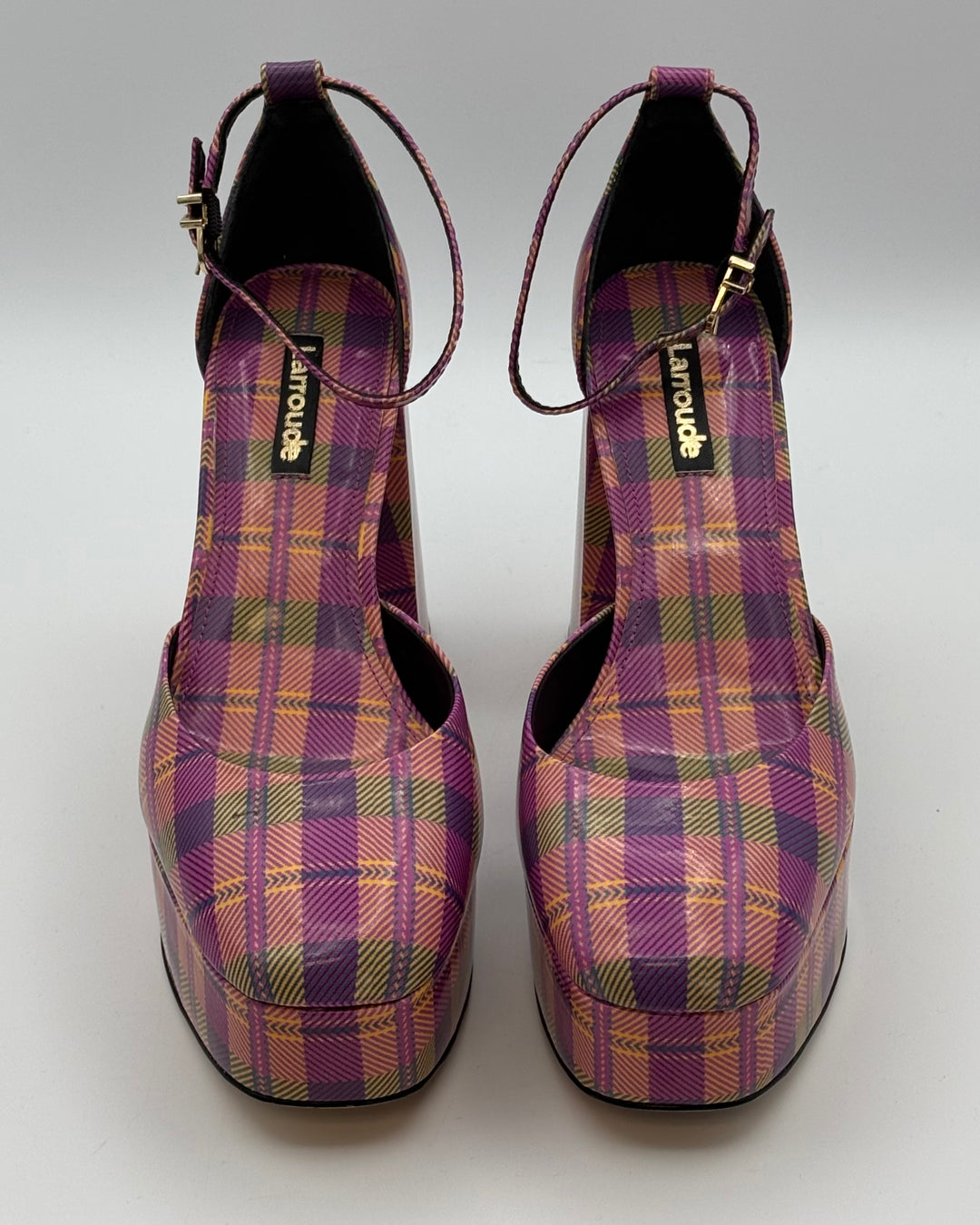 Purple Plaid Platform Heels - Size 7 and 7.5