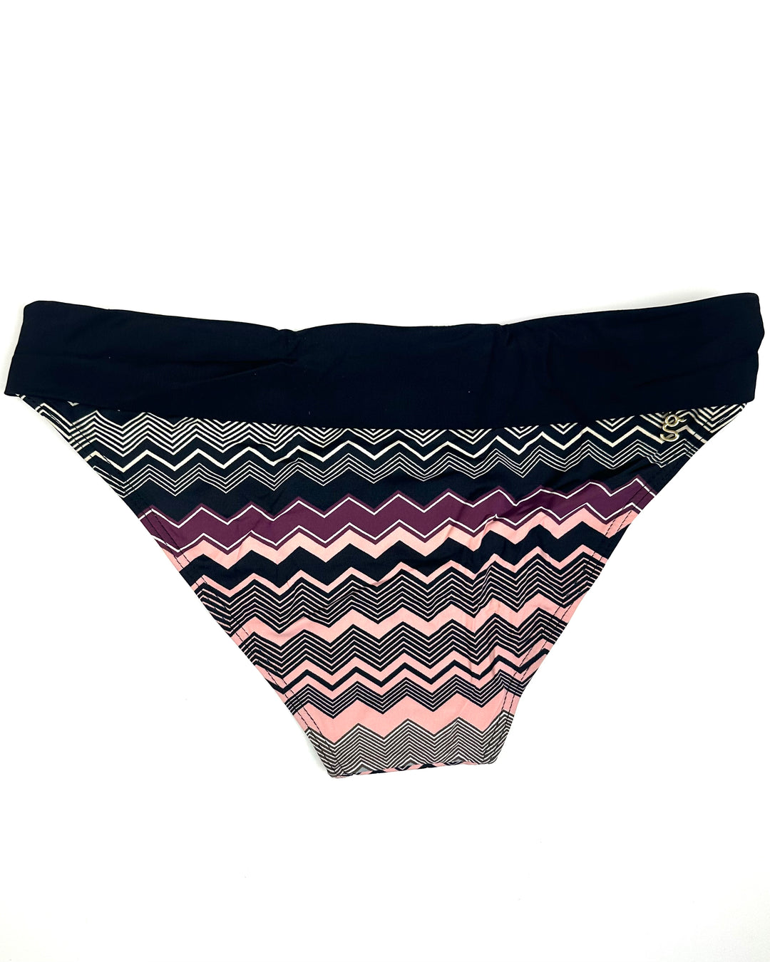 Black Chevron Bikini Bottom - Size 0 - 14