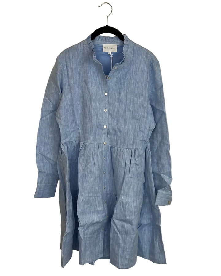 Light Blue Linen Dress - XS, S, M, L, XL