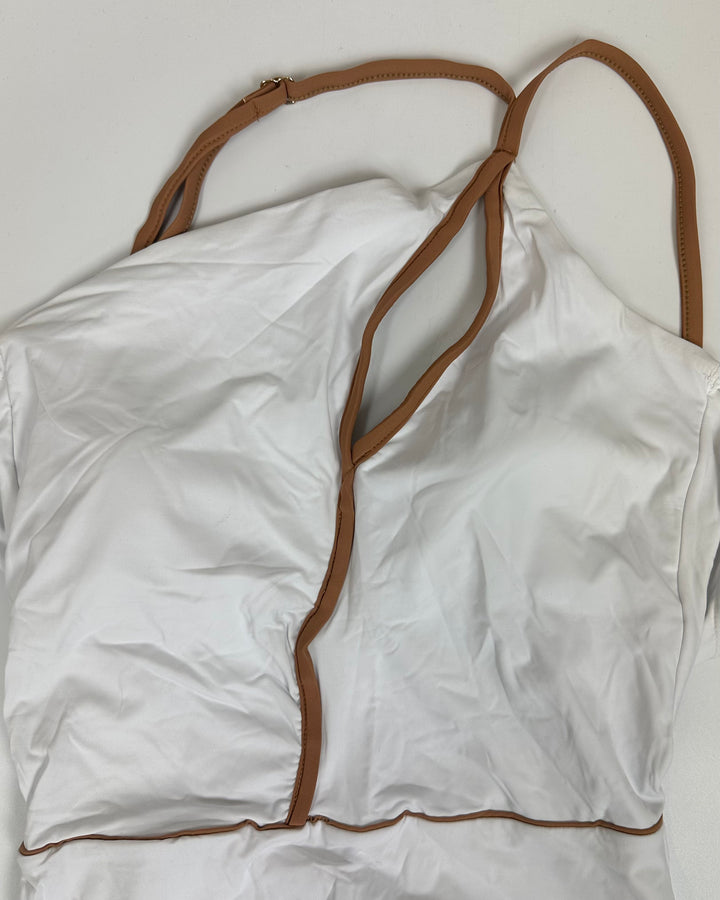 White One Shoulder One Piece Swimsuit - Size 6/8