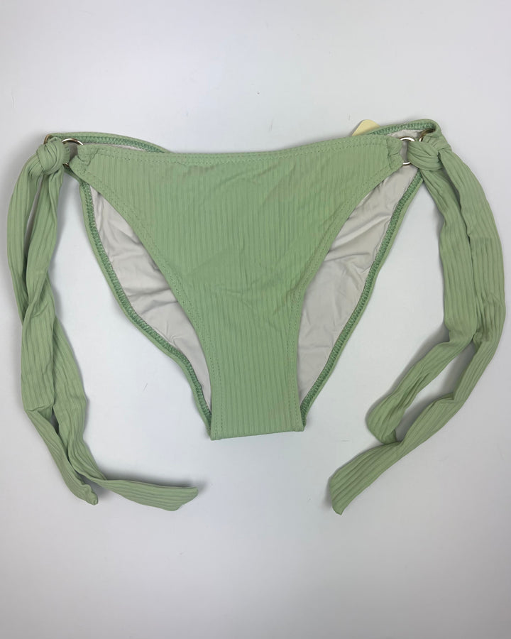 Mint Green & Gold Ring Ribbed Bikini Bottom - Small