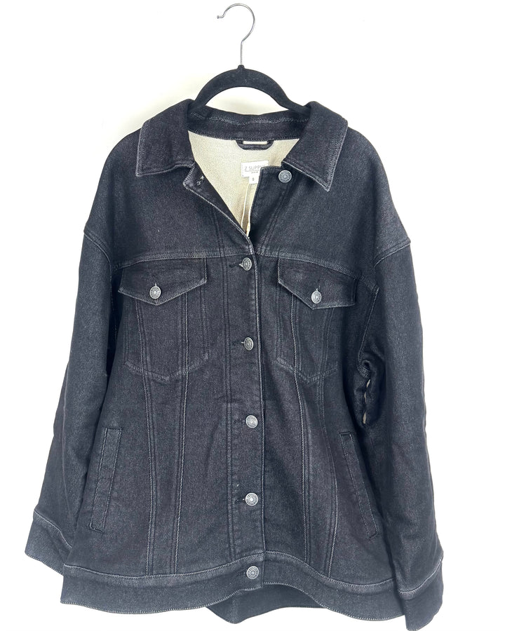Black Oversized Denim Jacket - Small