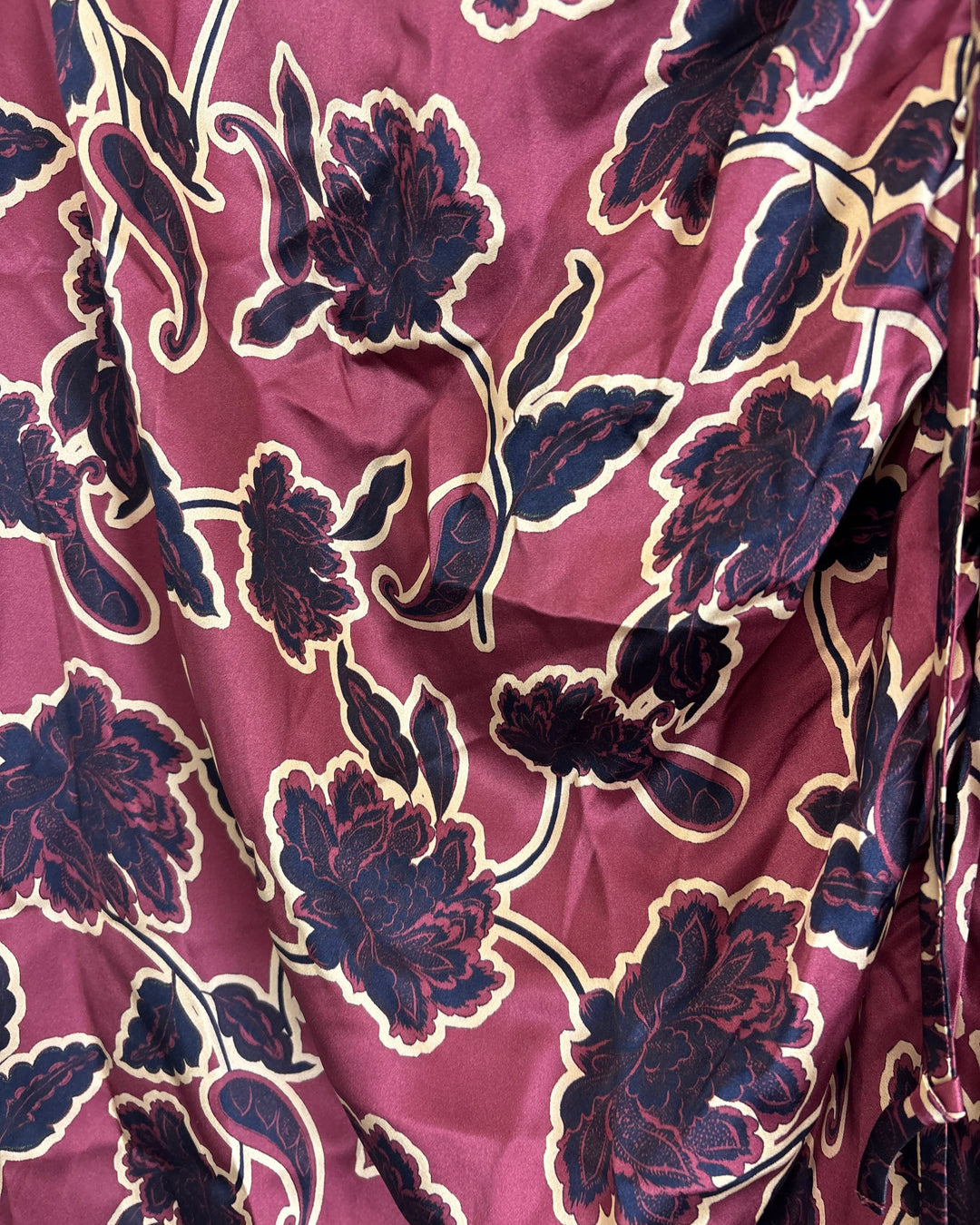 Berry Red Floral Patterned Skirt - Size 4/6