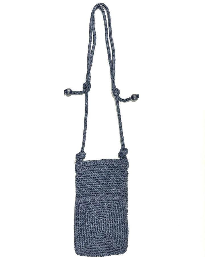 Slate Blue Crochet Crossbody Mini Bag