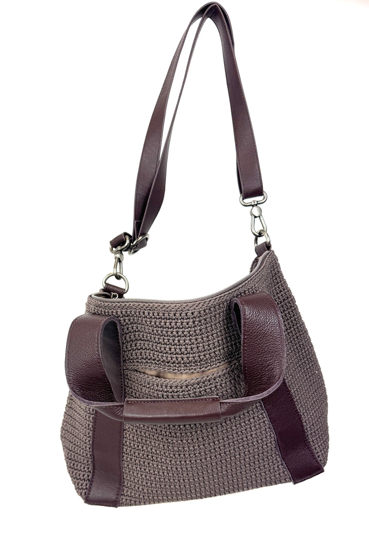 Brown Crochet Tote Bag