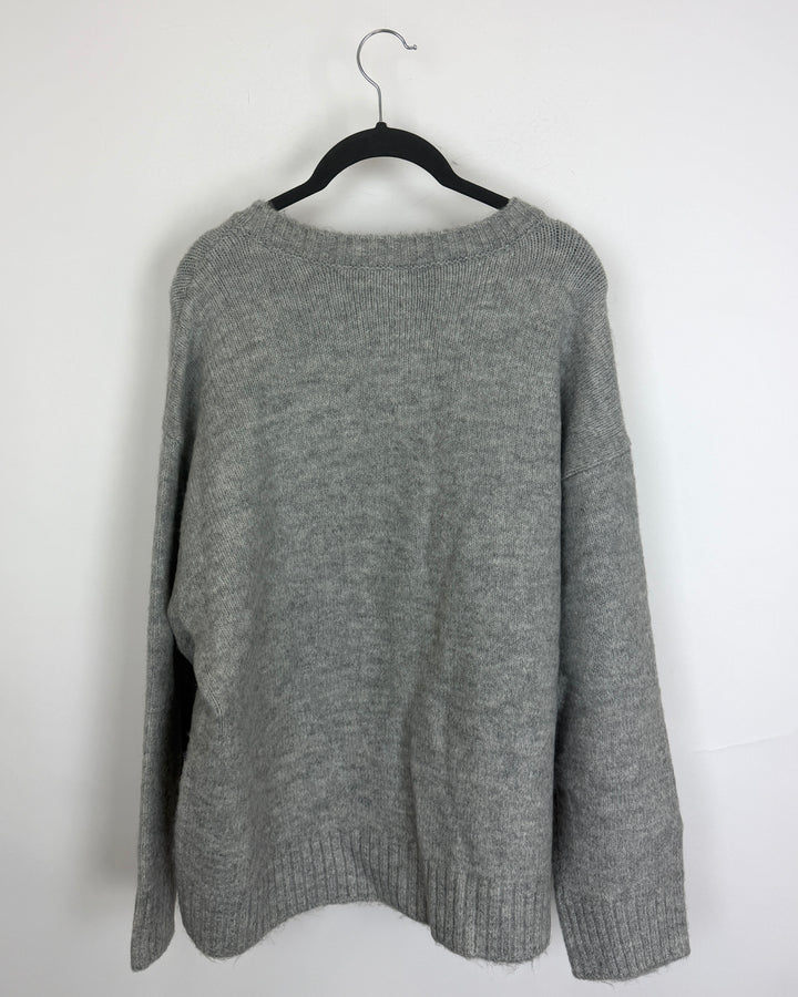 Heather Gray Brushed Knit Sweater - Size 6/8
