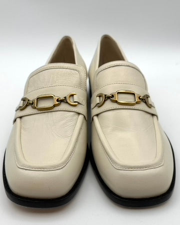 Cream Leather Loafers - Size 7 and 8