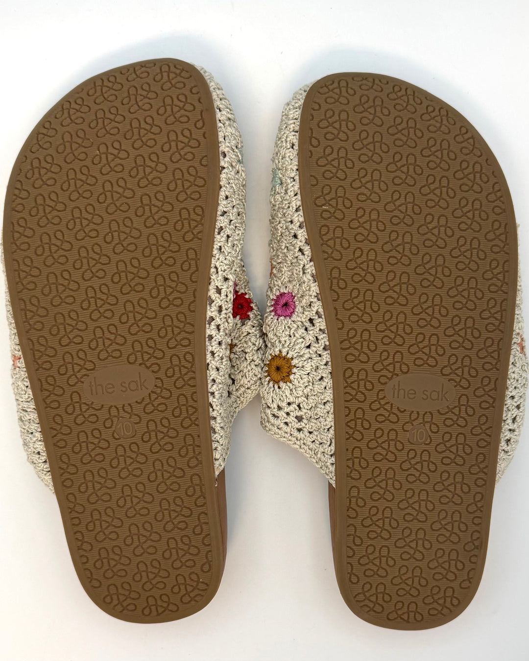Floral Embroidered Crochet Clog - Size 8, 10, 11