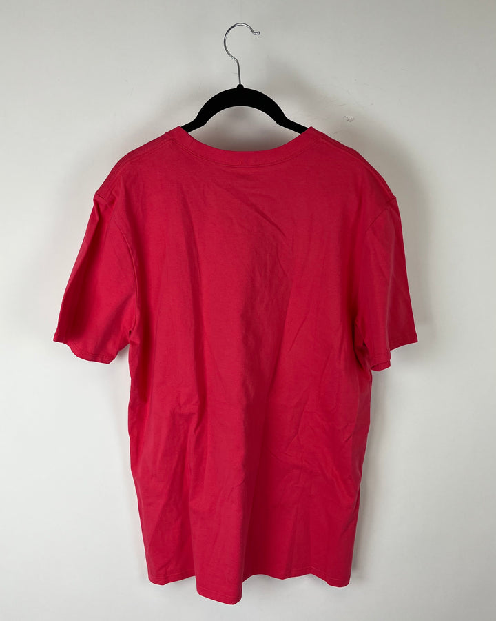 MENS Bright Pink Logo T-Shirt - Medium