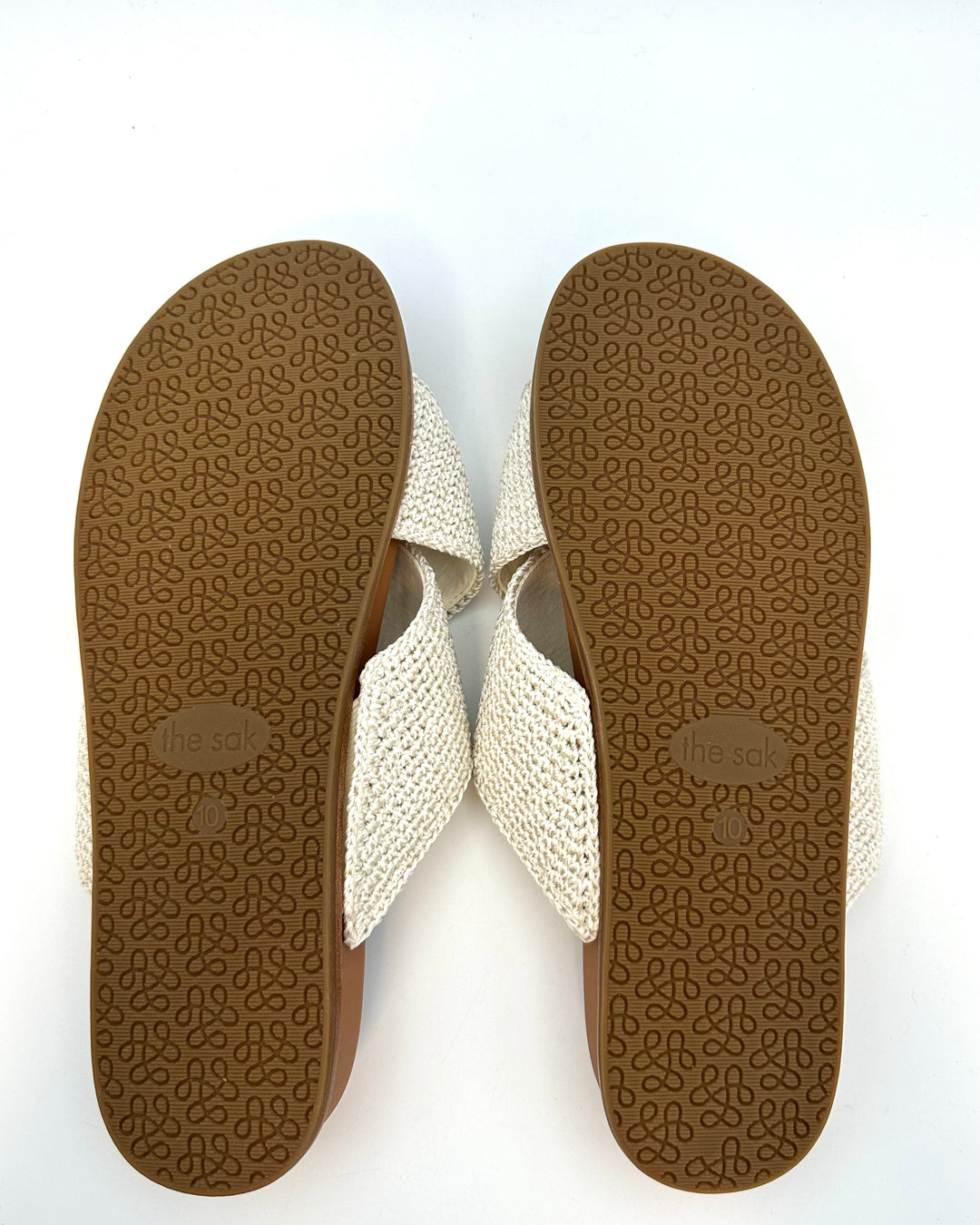 Cream Crochet Criss Cross Sandals - Size 7 and 10