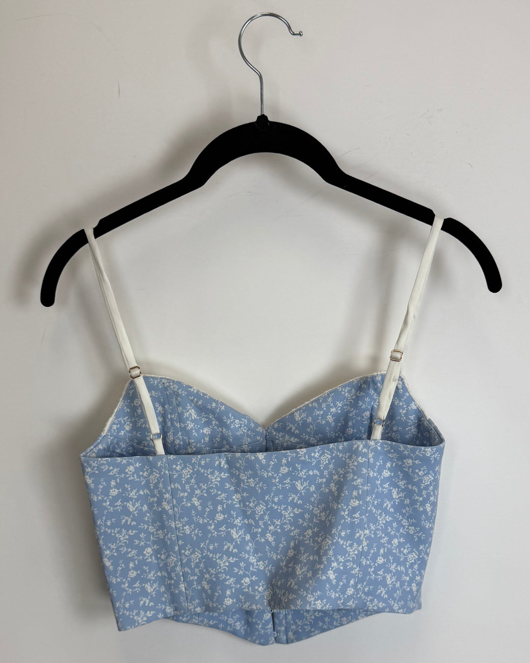 Light Blue Floral Corset Top-  Size 0/2, 2/4