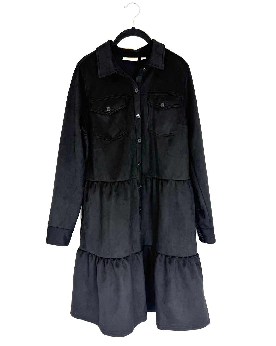 Black Suede Like Dress - Size 6/8