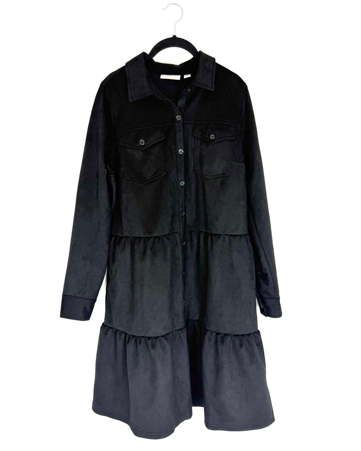 Black Suede Like Dress - Size 6/8