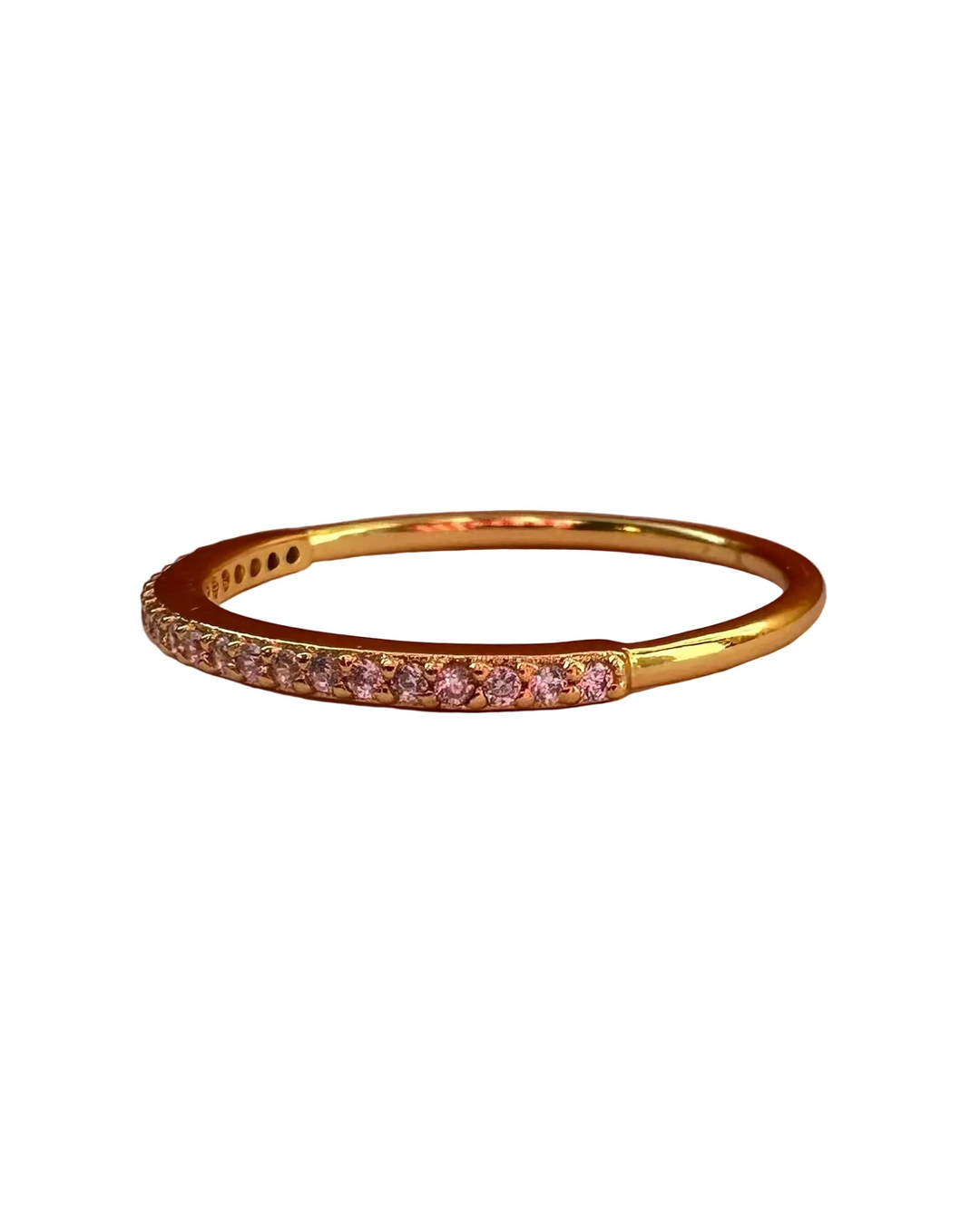 Rhinestone & Gold Dainty Ring - Size 6