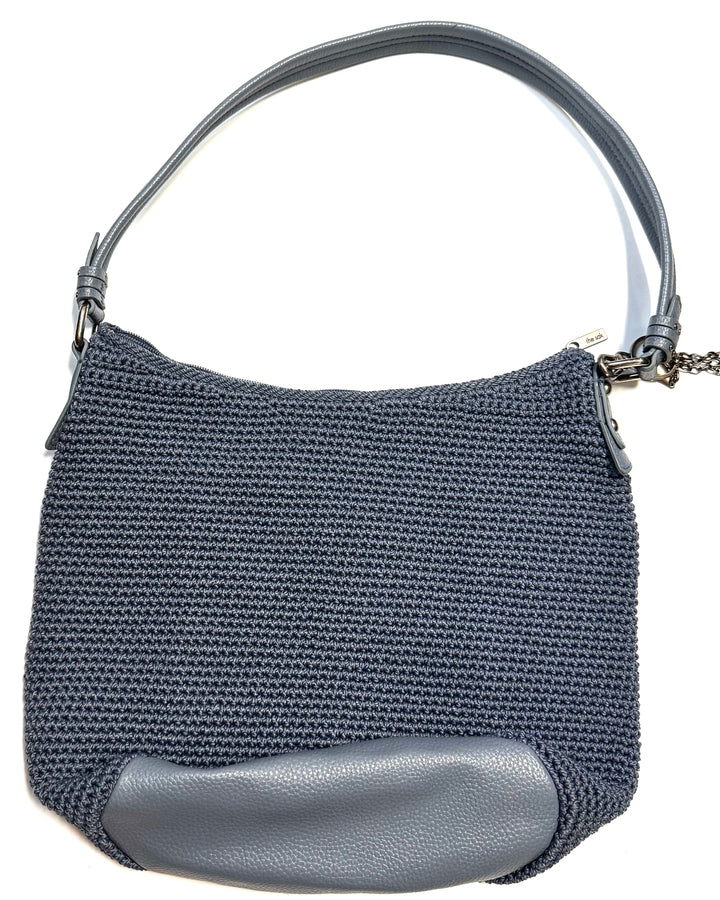 Slate Blue Crochet Tote Handbag