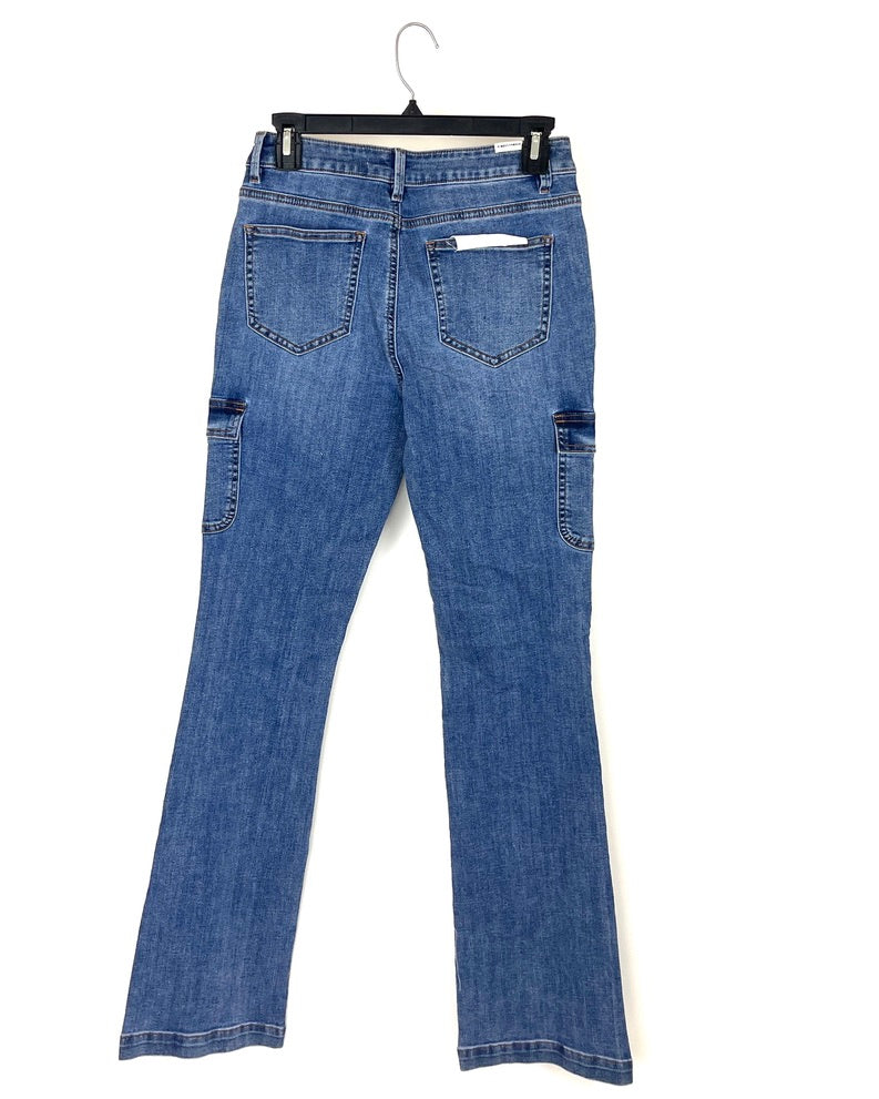High Rise Bootcut Jeans With Side Pockets - Size 0/2