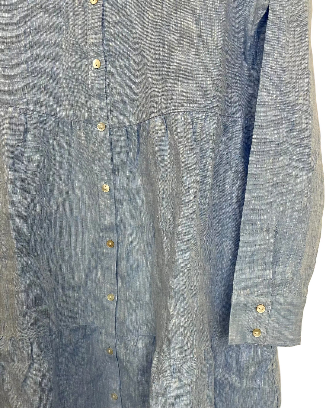 Sky Blue Long Linen Dress - XS, S, M, L, XL