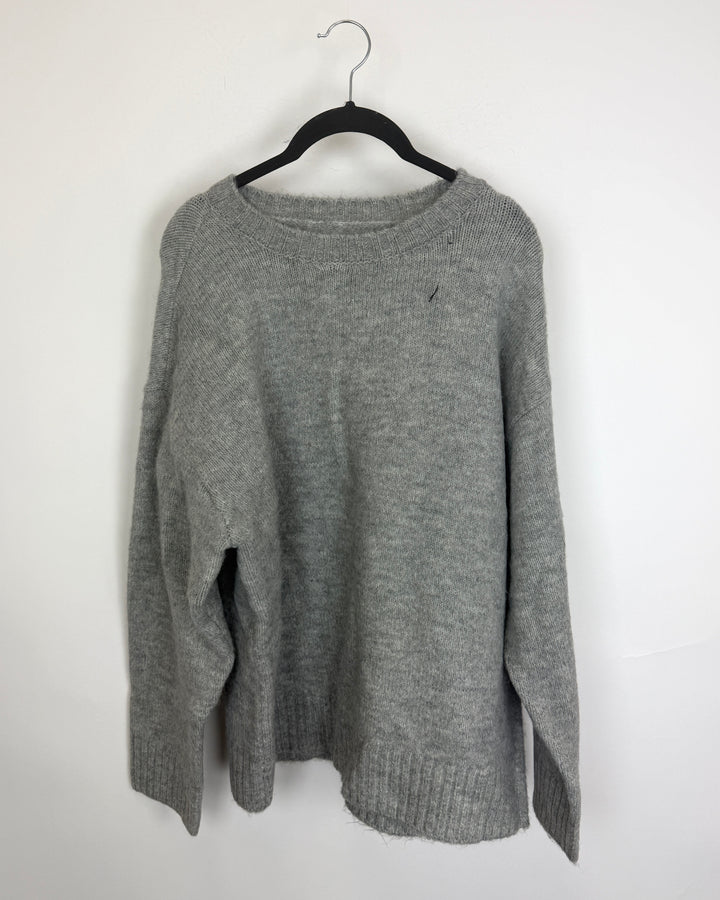 Heather Gray Brushed Knit Sweater - Size 6/8