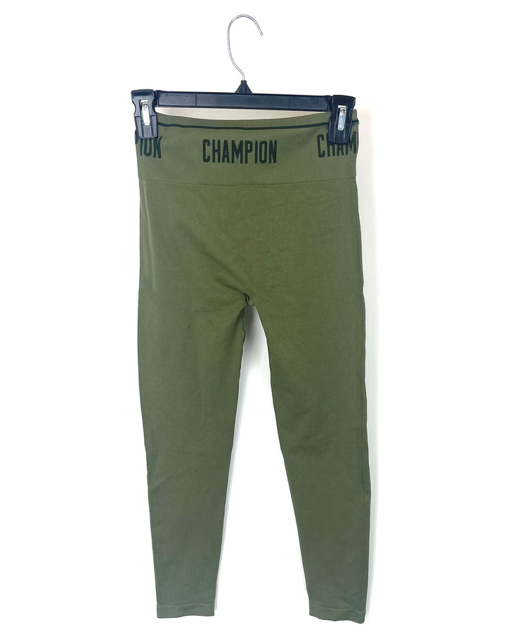 Green Cropped Leggings - Small
