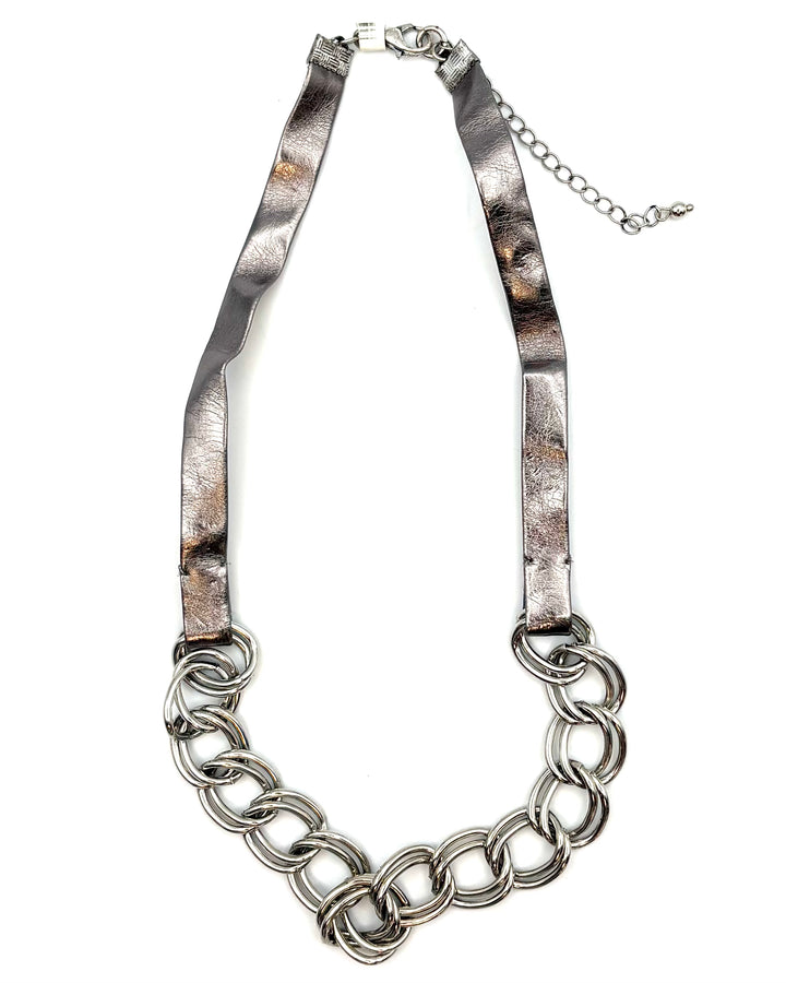 Metallic Chunky Silver Chain Necklace