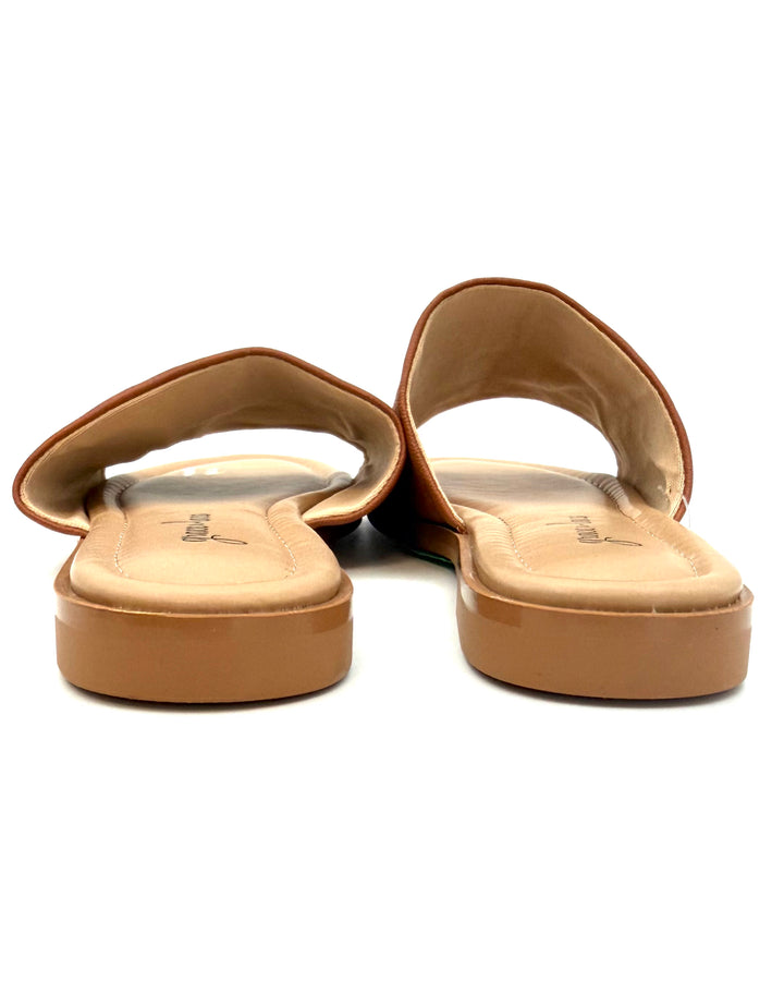 Brown Faux Leather Sandals - Size 6