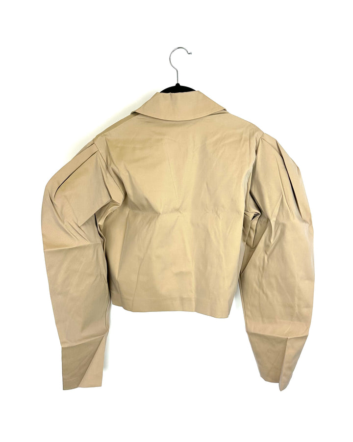 Cropped Tan Trench Coat - Size XS